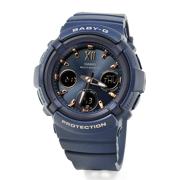 ギフト プレゼント 祝い 腕時計 g-shock レディース CASIO BABY-G カシオ 電波ソーラー 腕時計 ベビーG BGA-2800-2AJF ネイビー gショック女子
