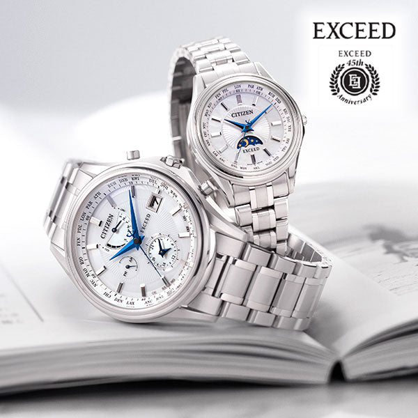 CITIZEN EXCEED ペアウォッチ AT9130-69W-EE1010-62W 440,0 メンズ レディース ペア 腕時計 シルバー 青針 チタン