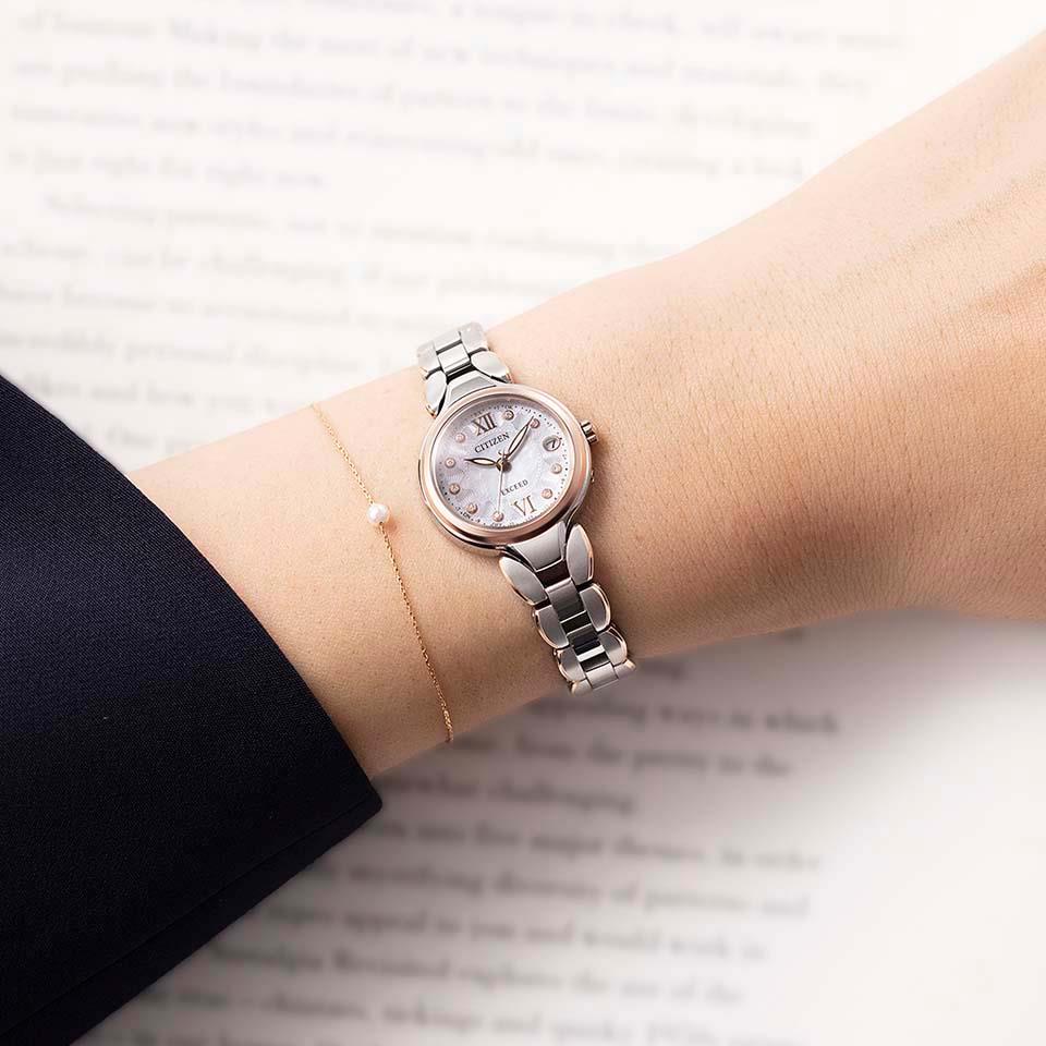 CITIZEN EXCEED シチズン ソーラー電波 腕時計 レディース エクシード  ES9474-67W 170,0【お取り寄せ品】