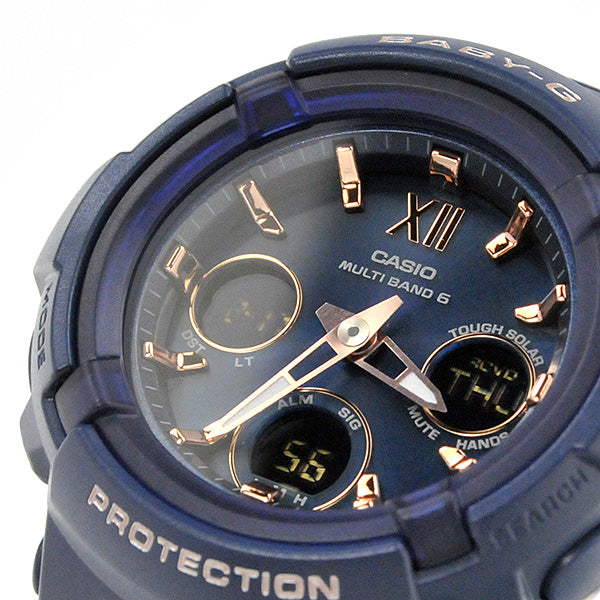 ギフト プレゼント  祝い 腕時計 g-shock レディース CASIO BABY-G カシオ 電波ソーラー 腕時計 ベビーG  BGA-2800-2AJF ネイビー gショック女子