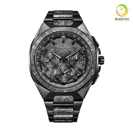 メンズ 腕時計  シチズン アテッサ GPS 電波時計 エコドライブ クロノグラフ スーパーチタニウム  CITIZEN ATTESA  F950 SPACESHIP Black Crystalized Titanium CC4107-80H 350,0 2026年7月 【正規品】 日本製  電波ソーラー 光発電