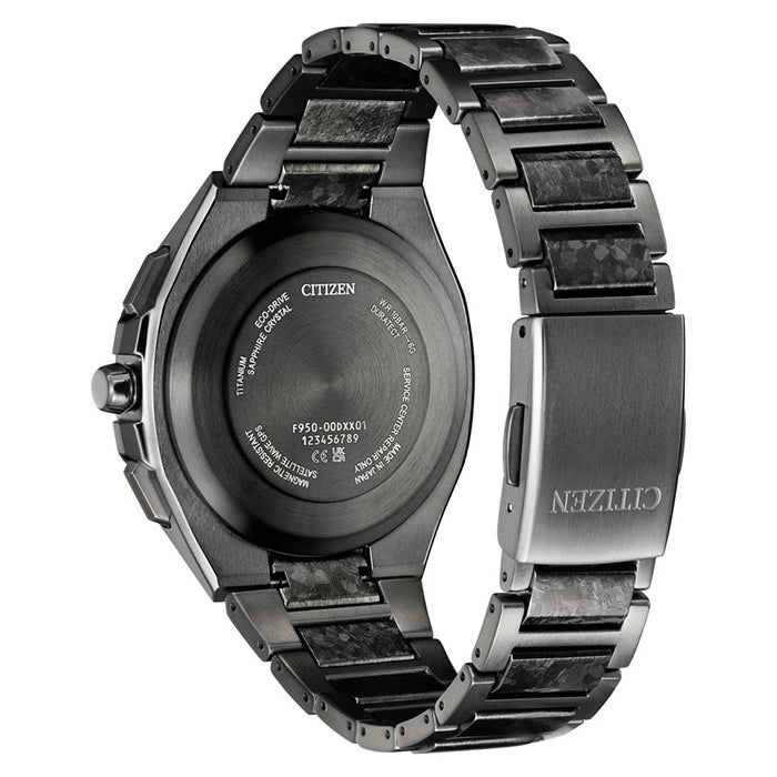 メンズ 腕時計  シチズン アテッサ GPS 電波時計 エコドライブ クロノグラフ スーパーチタニウム  CITIZEN ATTESA  F950 SPACESHIP Black Crystalized Titanium CC4107-80H 350,0 2026年7月 【正規品】 日本製  電波ソーラー 光発電