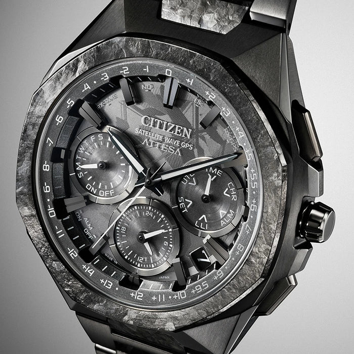 メンズ 腕時計  シチズン アテッサ GPS 電波時計 エコドライブ クロノグラフ スーパーチタニウム  CITIZEN ATTESA  F950 SPACESHIP Black Crystalized Titanium CC4107-80H 350,0 2026年7月 【正規品】 日本製  電波ソーラー 光発電