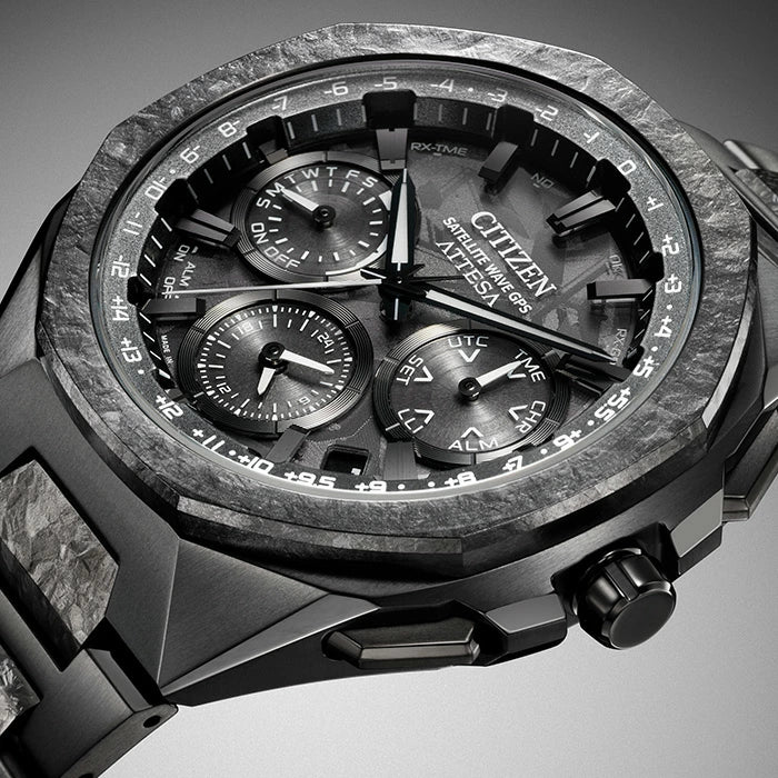 メンズ 腕時計  シチズン アテッサ GPS 電波時計 エコドライブ クロノグラフ スーパーチタニウム  CITIZEN ATTESA  F950 SPACESHIP Black Crystalized Titanium CC4107-80H 350,0 2026年7月 【正規品】 日本製  電波ソーラー 光発電