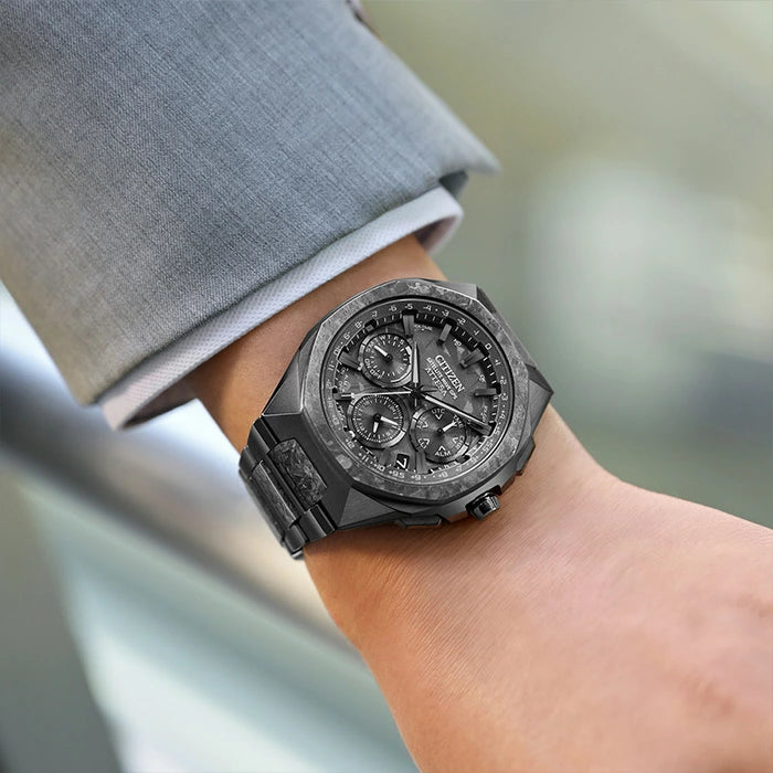 メンズ 腕時計  シチズン アテッサ GPS 電波時計 エコドライブ クロノグラフ スーパーチタニウム  CITIZEN ATTESA  F950 SPACESHIP Black Crystalized Titanium CC4107-80H 350,0 2026年7月 【正規品】 日本製  電波ソーラー 光発電