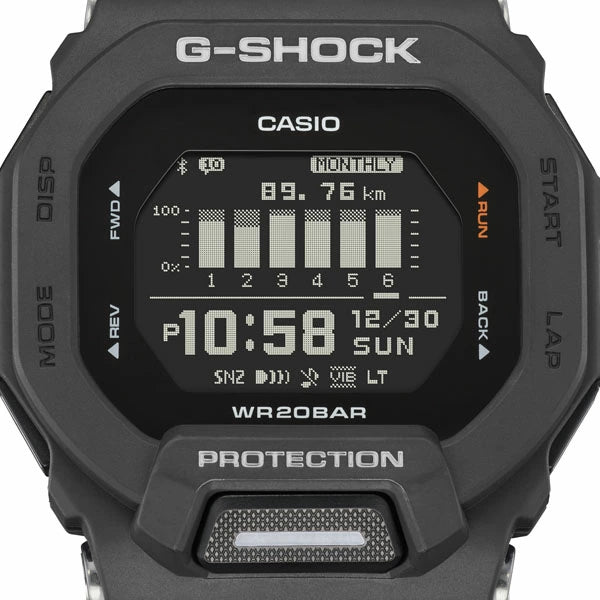 G-SHOCK  国内正規品 GBD200 G-SQUAD  Gショック ジースクワッド GBD-200-1JF (23-9)オールブラック 黒 腕時計 メンズ CASIO カシオ  Bluetooth&reg;でスマートフォンとリンク ランニングにオススメ 加速度センサー 距離計測機能 バイブレーション機能 B10TCH