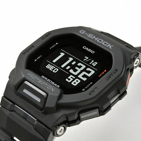 G-SHOCK  国内正規品 GBD200 G-SQUAD  Gショック ジースクワッド GBD-200-1JF (23-9)オールブラック 黒 腕時計 メンズ CASIO カシオ  Bluetooth&reg;でスマートフォンとリンク ランニングにオススメ 加速度センサー 距離計測機能 バイブレーション機能 B10TCH
