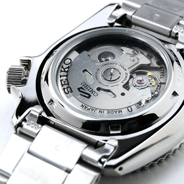 セイコー5スポーツ 機械式時計 SBSA003 39,0 SEIKO 5SPORTS メカニカル メンズ 腕時計 シースルーバック 自動巻き(手巻き付) オートマチック ブルー×レッド 10気圧防水 ダイバーデザイン made in japan 人気モデル