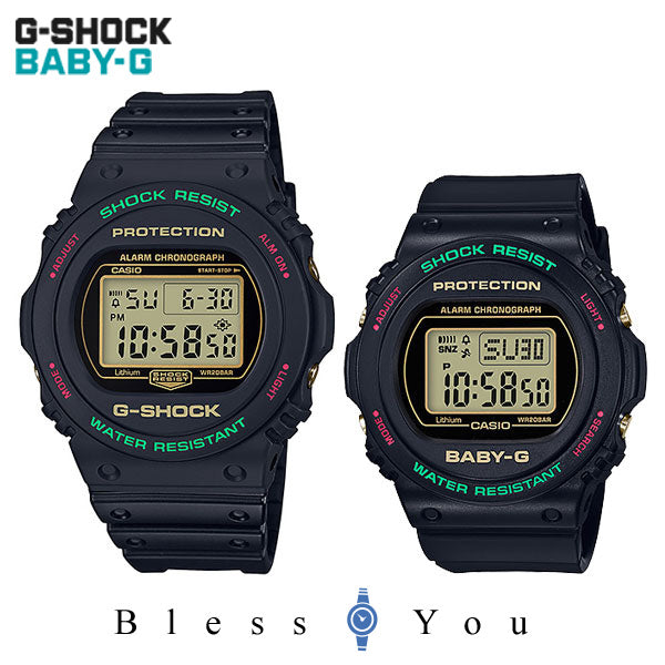 [11/8発売]ペアウォッチ ジーショック GショックandベビーＧ DW-5700TH-1JF-BGD-570TH-1JF 22,5 デジタル スローバック 1990s クリスマスカラー　ウインタープレミアム 限定モデル 2019年11月