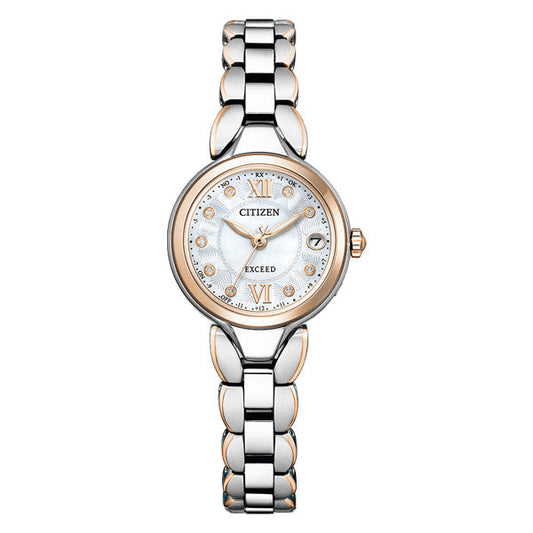 CITIZEN EXCEED シチズン ソーラー電波 腕時計 レディース エクシード  ES9474-67W 150,0