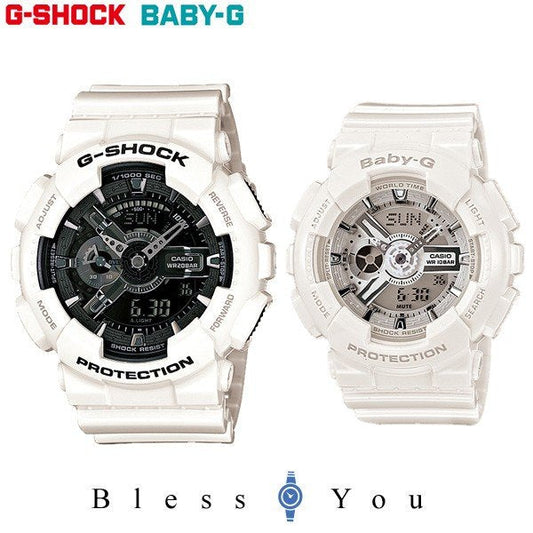Gショック ペアウォッチ GA-110GW-7AJF-BA-110-7A3JF 33,0 baby－g BA110【腕時計 ペア カップル ブランド ウォッチ】 ジーショック ホワイト