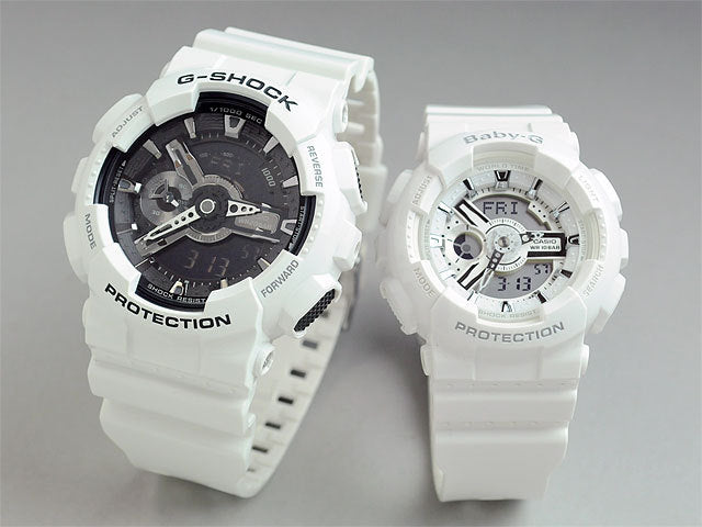 Gショック ペアウォッチ GA-110GW-7AJF-BA-110-7A3JF 33,0 baby－g BA110【腕時計 ペア カップル ブランド ウォッチ】 ジーショック ホワイト