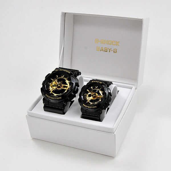 ジーショック ペアウォッチ GA-110GB-1AJF × BA-110X-1AJF 34,0 G－SHOCK 腕時計 ペア カップル ウォッチ Black × Gold ブラック ゴールド