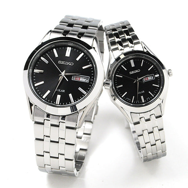 ペアウォッチ セイコー セレクション ソーラー black day date SEIKO SBPX083-STPX031 40,0