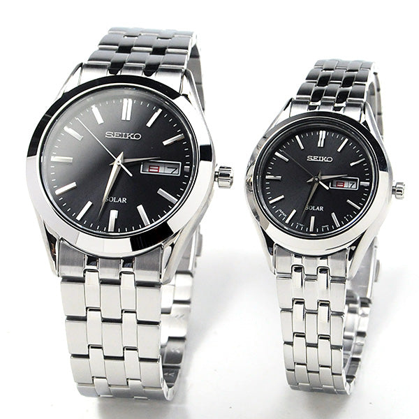 ペアウォッチ セイコー セレクション ソーラー black day date SEIKO SBPX083-STPX031 40,0