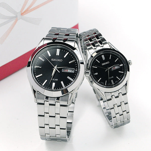 ペアウォッチ セイコー セレクション ソーラー black day date SEIKO SBPX083-STPX031 40,0