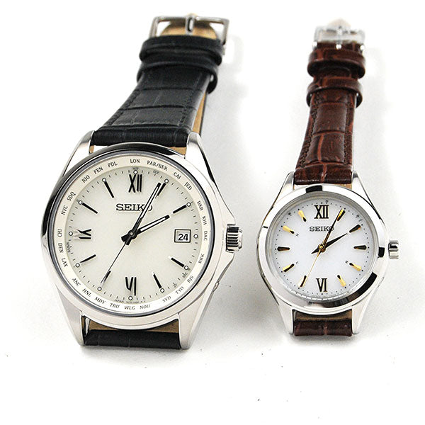 ペアウォッチ セイコー セレクション ソーラー電波時計 (Leather wh&wh) SEIKO SBTM295-SWFH115 83,0