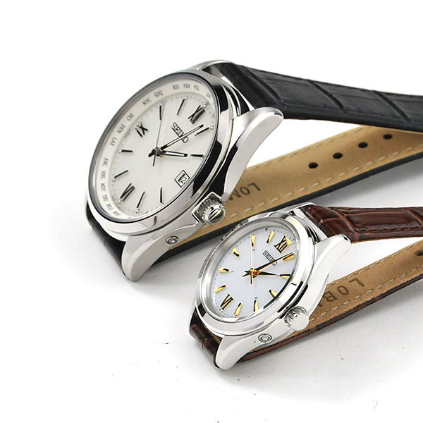 ペアウォッチ セイコー セレクション ソーラー電波時計 (Leather wh&wh) SEIKO SBTM295-SWFH115 83,0