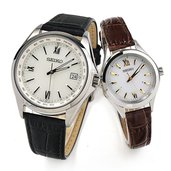 ペアウォッチ セイコー セレクション ソーラー電波時計 (Leather wh&wh) SEIKO SBTM295-SWFH115 83,0