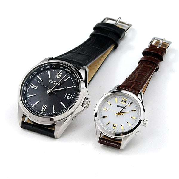 ペアウォッチ セイコー セレクション ソーラー電波時計 (Leather