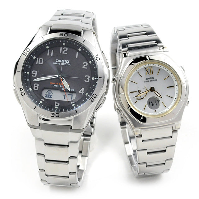 ペアウォッチ カシオ ウェーブセプター bk&whg[2] WVA-M640D-1A2JF-LWA-M160D-7A2JF 56,0 ソーラー電波時計 腕時計